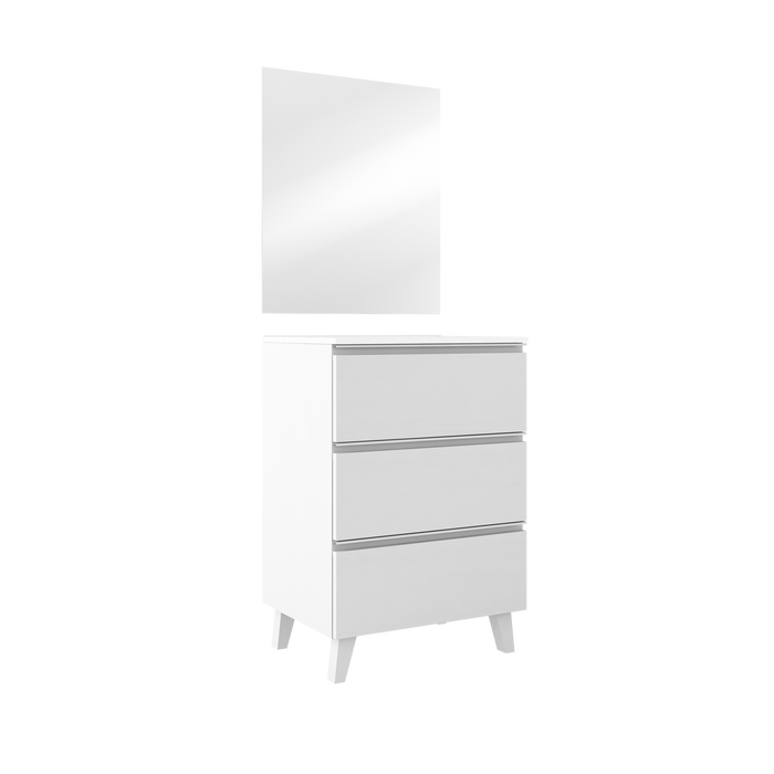 VISOBATH GRANADA Conjunto Mueble de Baño Completo 3 Cajones Color Blanco Ada Mate Tirador Blanco