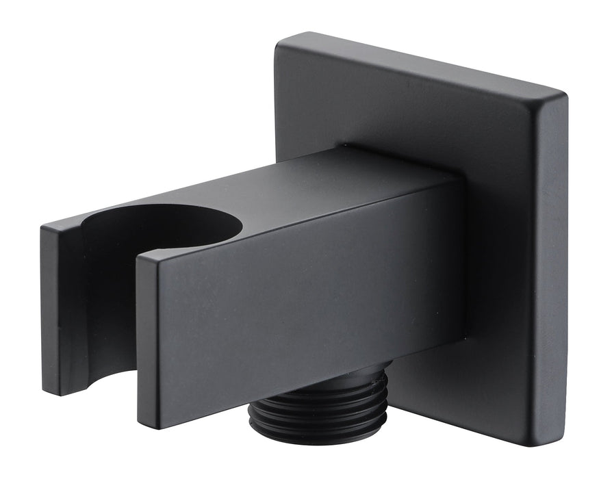 IMEX SFR001/NG Soporte Cuadrado Para Mango de Ducha Con Salida de Agua Negro Mate
