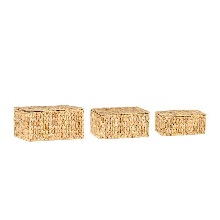 ANDREA HOUSE AX72146 Set de 3 cajas de fibra natural trenzada