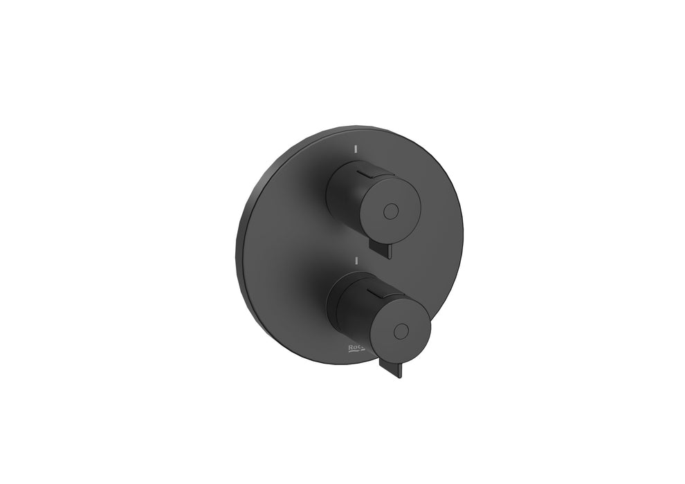 ROCA A5A2K18NB0 T-500 Grifo Termostático Empotrable Baño-Ducha 2 Vías Negro Mate