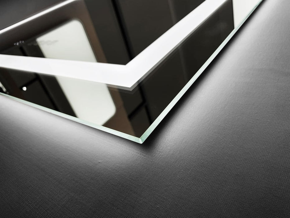 LEDIMEX HOLAN009/120 HOLANDA Espejo LED Cuadrado Luz Frontal Cromo 120x80 cm