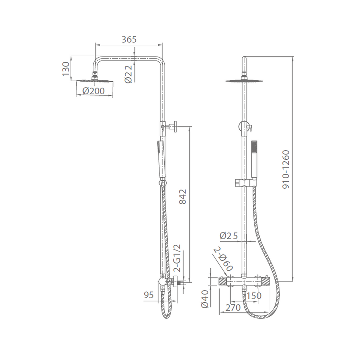 IMEX BTB063/OC BLESS-PALAU Termostatico Conjunto Ducha Oro Cepillado