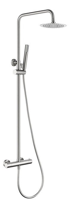 IMEX BTM039/NQ MONZA Grifo Gran Ducha Termostático Telescópico Color Níquel Cepillado