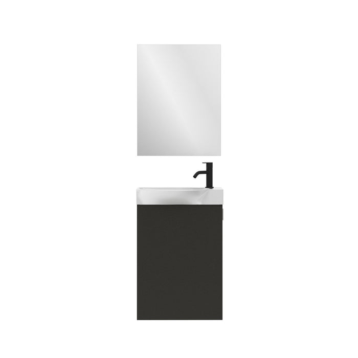 AMIZUVA 127020 MIKA Conjunto Mueble Mini Antracita Brillo
