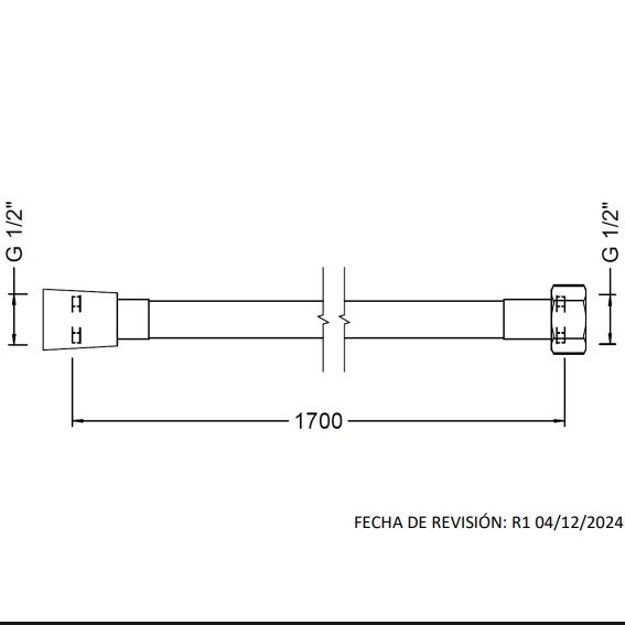 GENEBRE 100135 51 00 Flexo  H 1/2" - H 1/2" 1,70 M Oro Cepillado