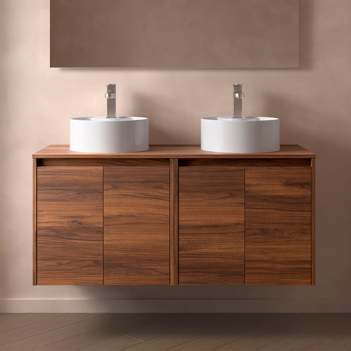 SALGAR 105569 NOJA Mueble de Baño con Tapa Encimera 4 Puertas 120 cm Color Nogal Maya