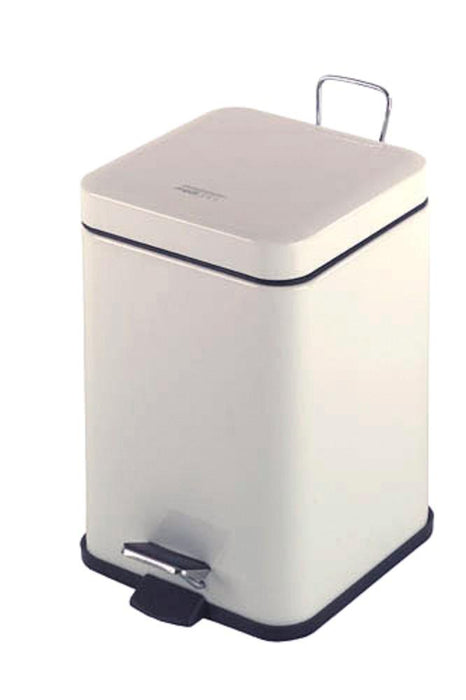 MEDICLINICS PP1206 Cubo Pedal Cuadrado 6l Blanco