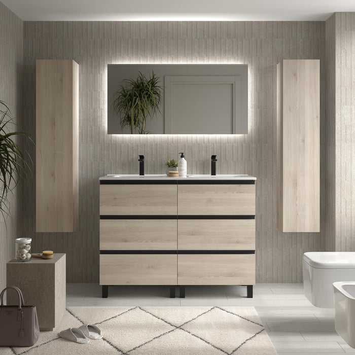 SALGAR BEQUIA METAL Mueble 3C Lavabo Constanza 120 cm Natural
