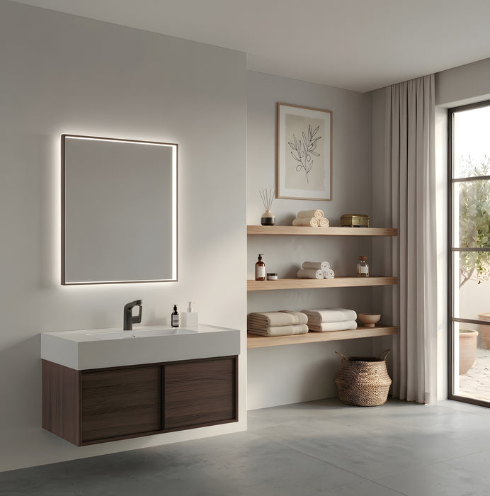 BATHSTAGE B-ZEUS Espejo Led C/Sensor Touch Doble Triled y Antivaho Marco Negro