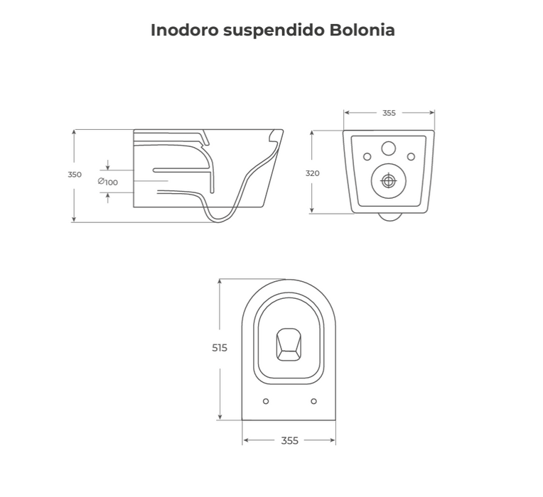 FOSSIL NATURA 00929 BOLONIA Inodoro Rimless Suspendido Blanco Brillo