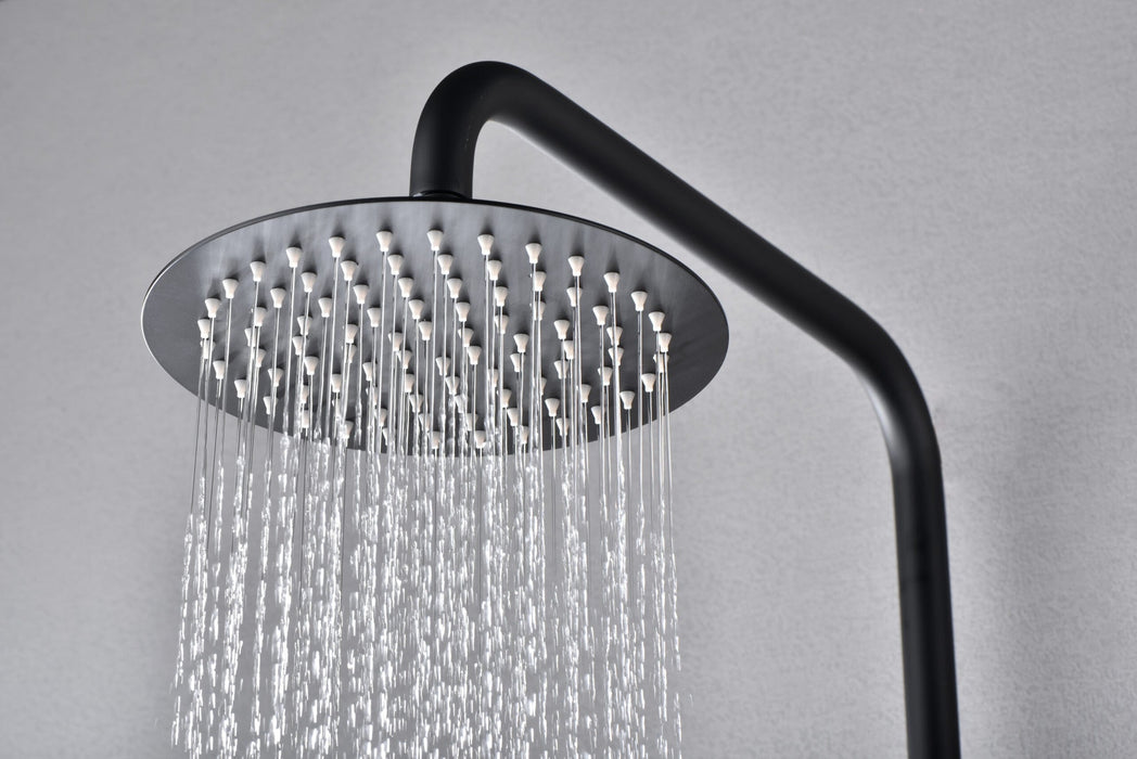 IMEX BTM039/NG MONZA Conjunto Grifo Ducha Telescópico Termostático Negro Mate