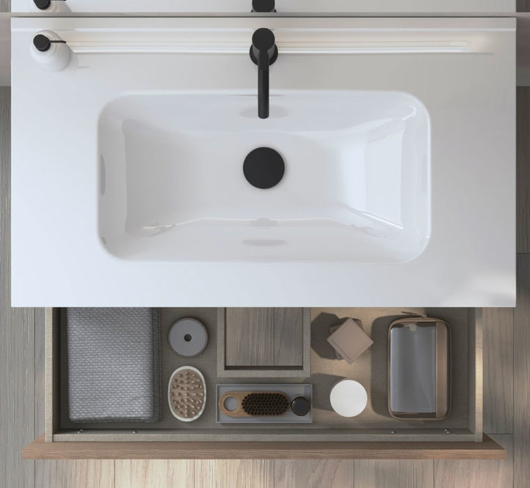 BATHME KENIA Mueble+Lavabo Suspendido 2 Cajones Gris Arenado