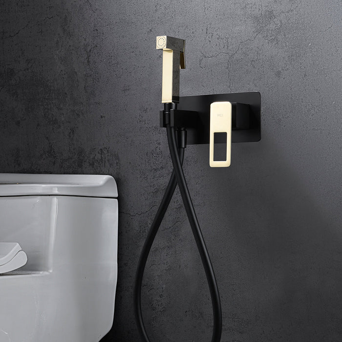 IMEX BDC032-5NGOLD SUECIA Grifo de Bidé Empotrado Negro Oro Brillo