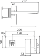 IMEX GLP048/ORC PISA Monomando Empotrado Lavabo Oro Rosa Cepillado