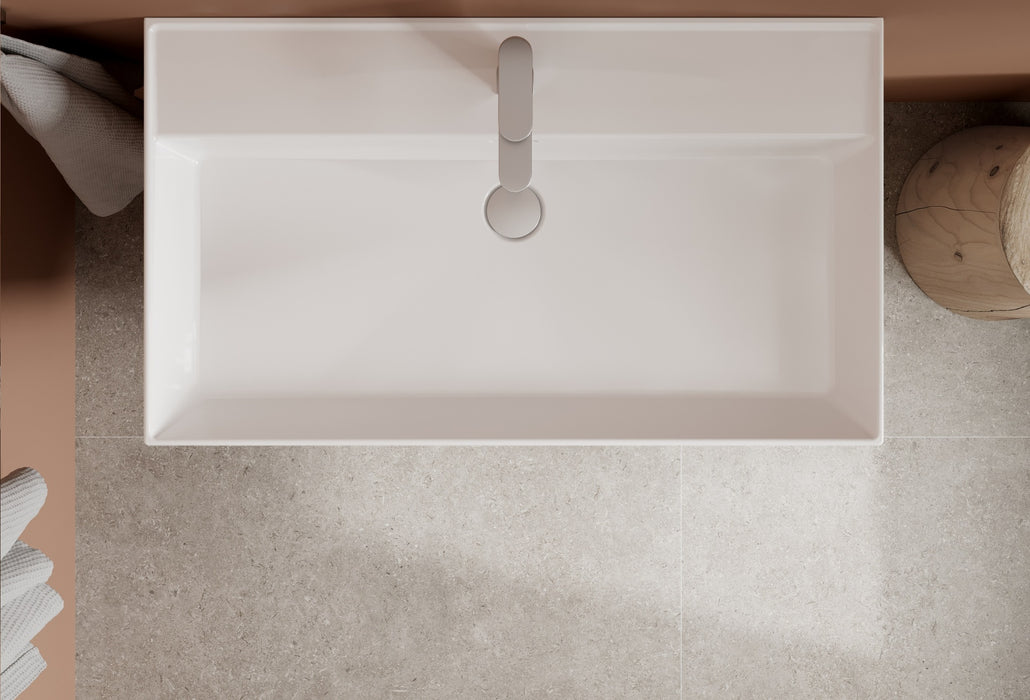SALGAR 116040 BEQUIA PLUS METAL Mueble de Baño 1 poza Porcelana 120cm Roble