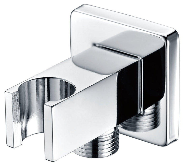 IMEX SFR001 Soporte Cuadrado Para Mango de Ducha Con Salida de Agua Cromo