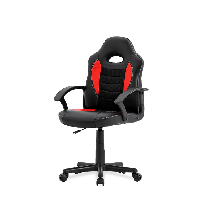 FURNITURE STYLE FS805NGRJ ZOE Silla Gaming Imitación Piel-Textil Color Negro/Rojo