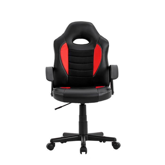 FURNITURE STYLE FS805NGRJ ZOE Silla Gaming Imitación Piel-Textil Color Negro/Rojo