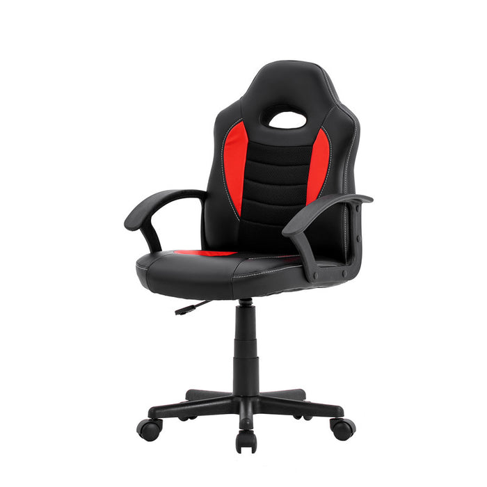 FURNITURE STYLE FS805NGRJ ZOE Silla Gaming Imitación Piel-Textil Color Negro/Rojo