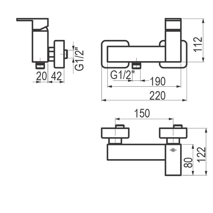 PRESTO 5343500 Nitro Plus grupo ducha Cromo