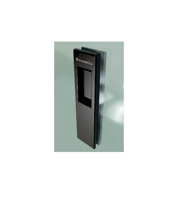 KASSANDRA SIENA  Mampara Frente de Ducha Fijo + Puerta Corredera Negro Mate Transparente
