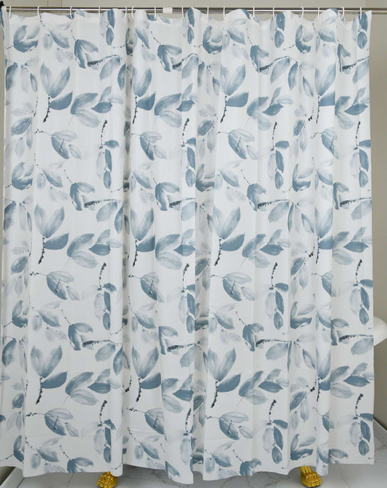 GEDY TVI13691800 HOJAS Cortina de Ducha Blanco y Azul
