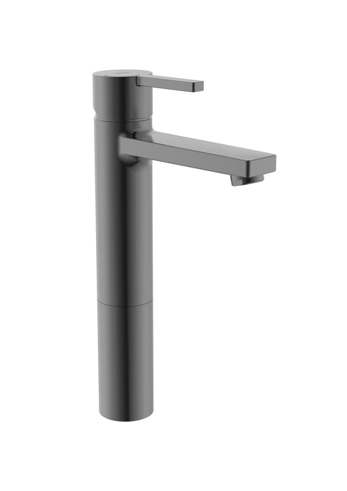 ROCA A5A3B96NM0 NAIA Grifo Monomando Lavabo con Caño Alto Cold Start Negro Titanio Cepillado