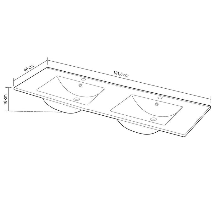 LLAVISAN 509034 Lavabo De Encastrar Vanguard 121X46X1,8 Blanco