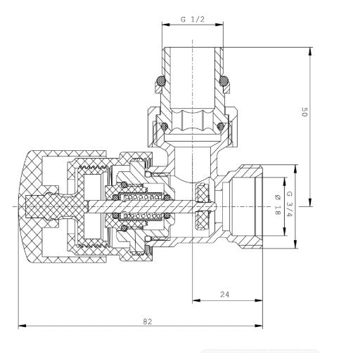 LAZZARINI 392117 Juego De Válvulas Termostáticas 3/4" Para Radiadores Color Blanco