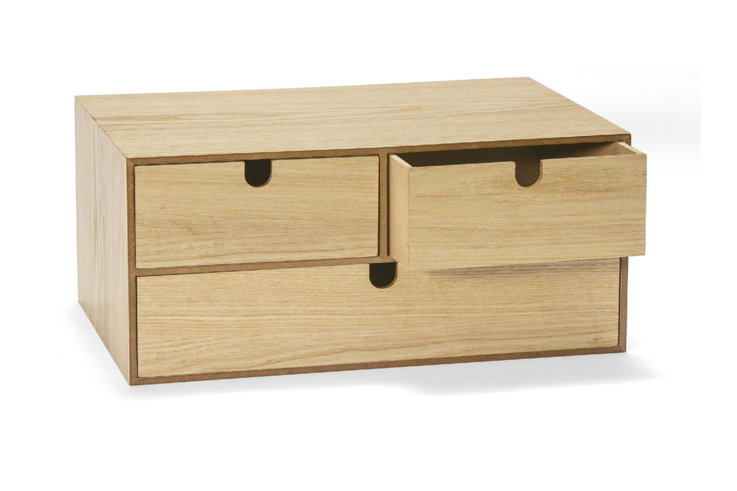 ANDREA HOUSE PA21005 Organizador Madera Sauce 3 Caja 38x25x17 CM