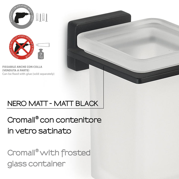 GEDY 44101400200 ATENA Portacepillos Negro Mate