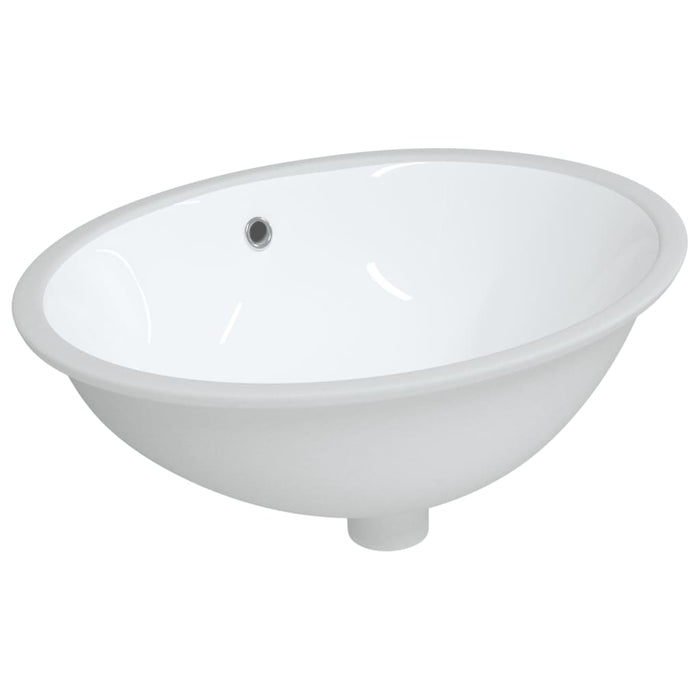 VXL Lavabo De Baño Ovalado Cerámica Blanco 56X41X20 cm
