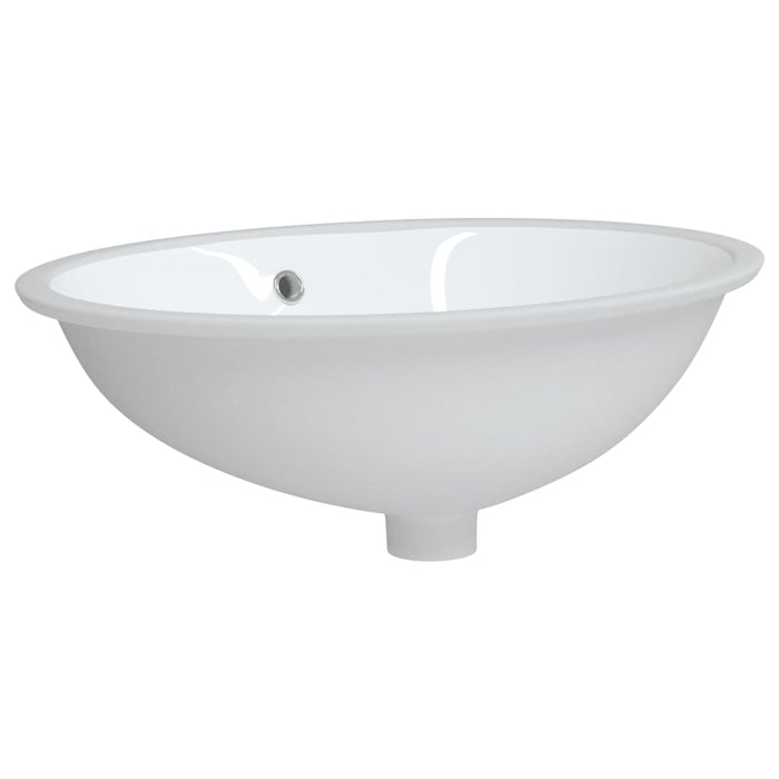 VXL Lavabo De Baño Ovalado Cerámica Blanco 56X41X20 cm