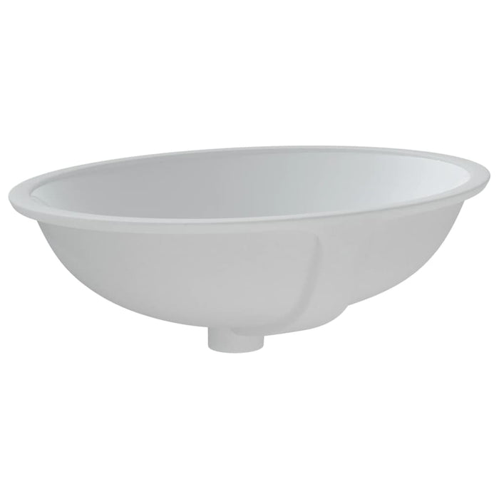 VXL Lavabo De Baño Ovalado Cerámica Blanco 56X41X20 cm