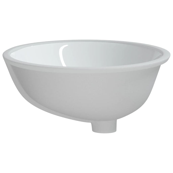 VXL Lavabo De Baño Ovalado Cerámica Blanco 56X41X20 cm