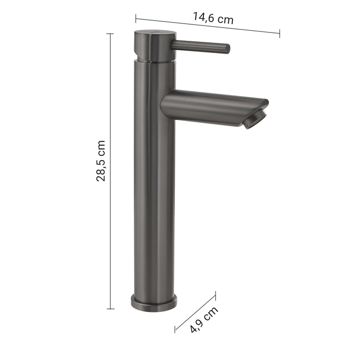 GEDY MXGA0281000 GARDA Grifo alto de lavabo gun metal