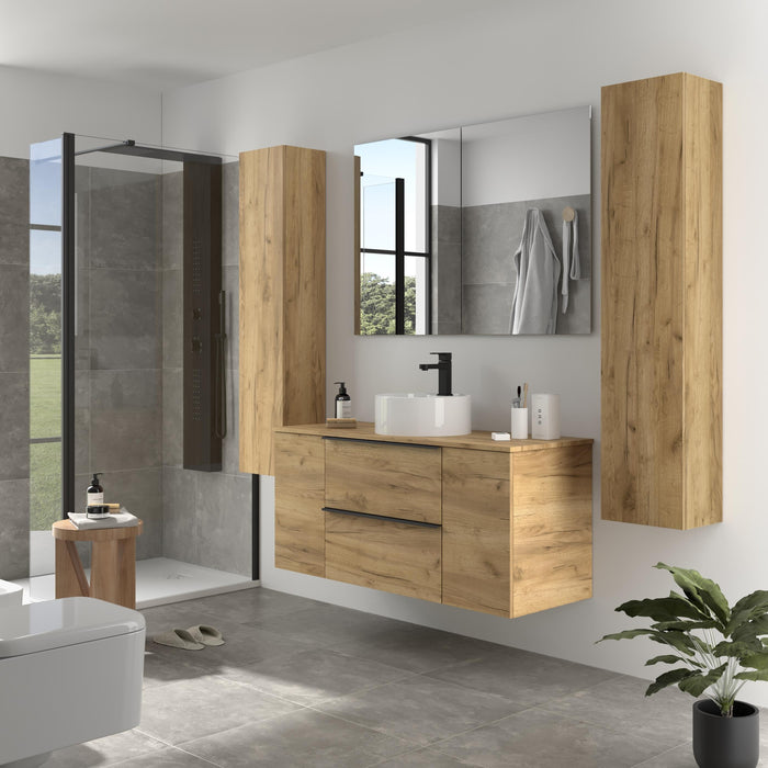 SALGAR 116097 NABUA PLUS Mueble de Baño 1 poza Porcelana 120cm Roble