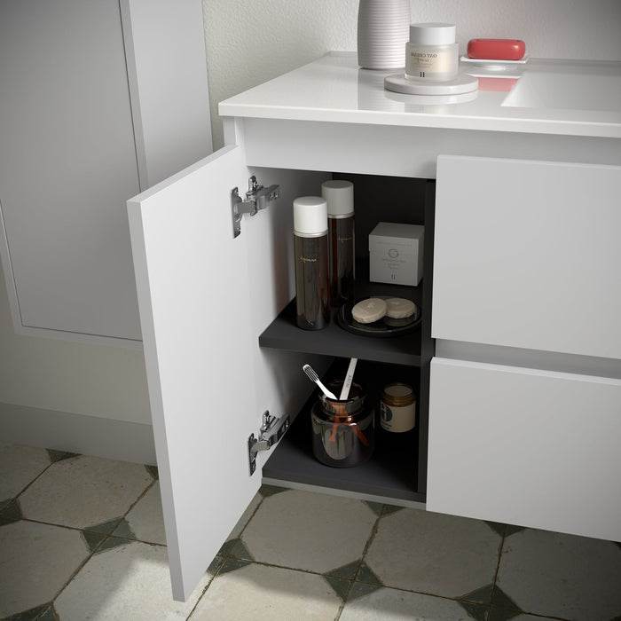 SALGAR NOJA 910 Mueble de Baño con Lavabo 2 Cajones 1 Puerta Izquierda Color Blanco Mate