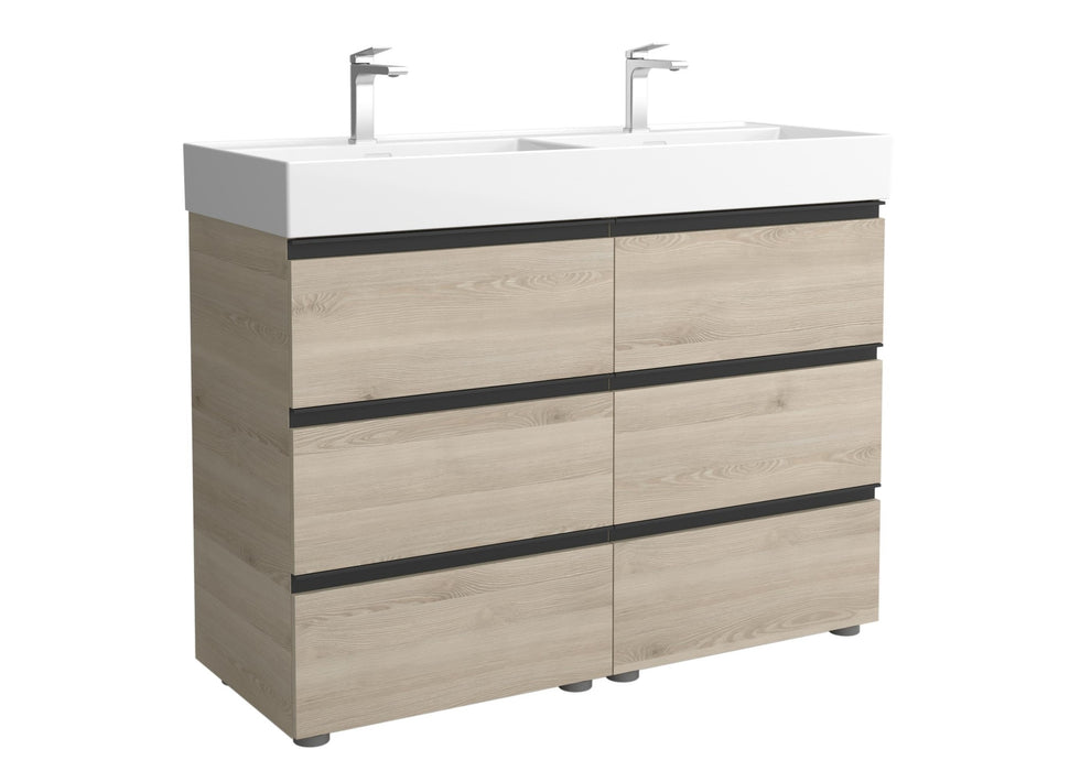 SALGAR BEQUIA METAL Mueble 3C Lavabo Veneto 120 cm Natural