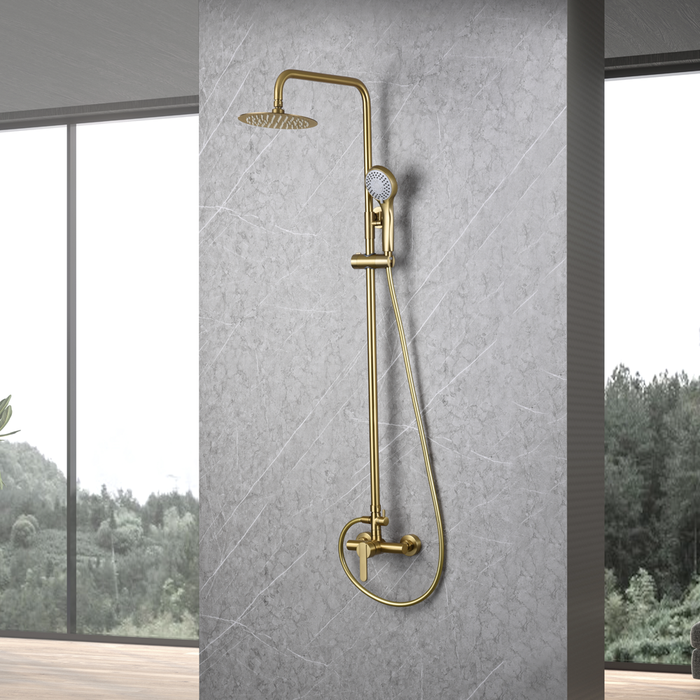 IMEX BDR001/OC ROMA Conjunto Ducha Monomando Oro Cepillado