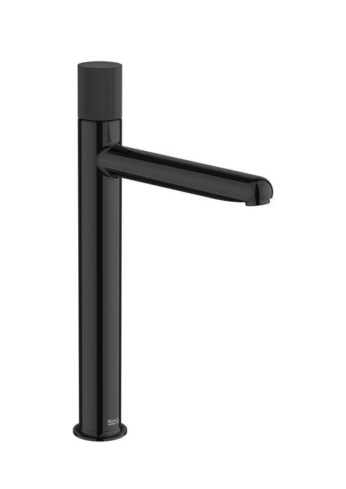 ROCA A5A3C3FCN0 NU Grifo Monomando Lavabo Caño Alto Cold Start Maneta Stripes Negro Titanio