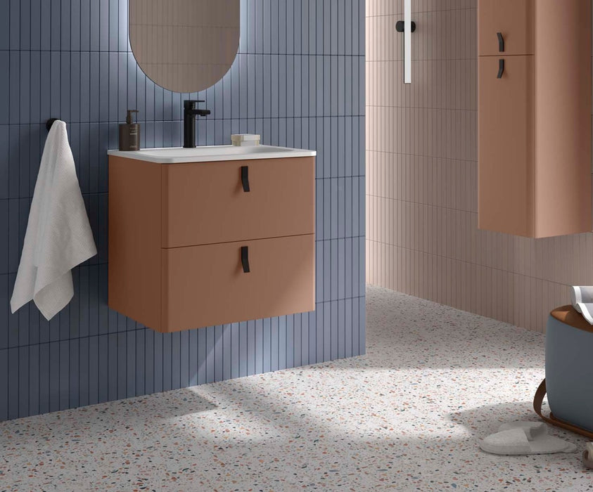 SALGAR UNIIQ Mueble de Baño con Lavabo 2 Cajones Color Cajún