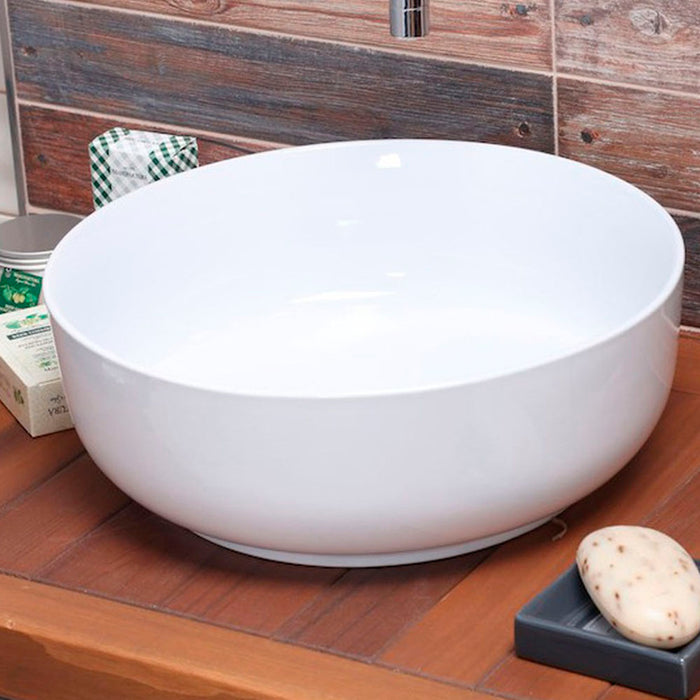 LLAVISAN 509084 Lavabo Sobrencimera Redondo 35X35X11 Blanco