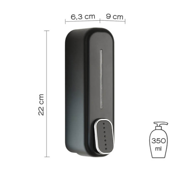 IMEX ADJ013/NG DISPENSADOR Dosificador de Jabón 350 ml Negro Mate