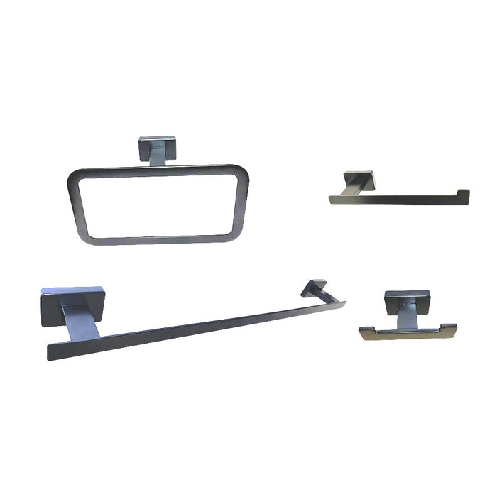 LLAVISAN 839554 Pack 4 Piezas Acc Baño Quad Antracita