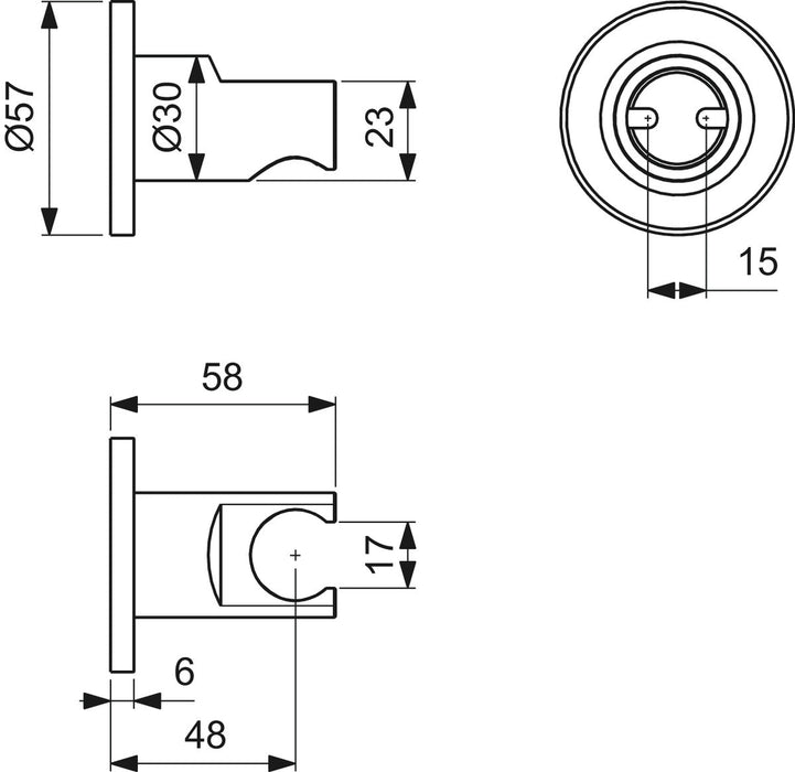 IDEAL STANDARD BC806AA Soporte Pared Redondo Cromo