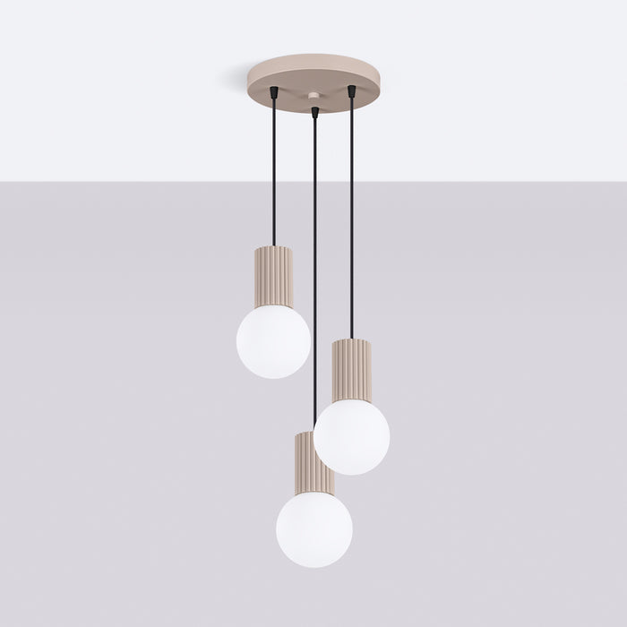SOLLUX SL.1745 HALO Lámpara Colgante 3p Taupe