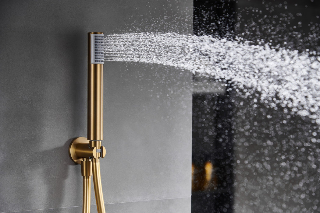 IMEX GPT039/OC TÍVOLI Conjunto Ducha Monomando Empotrado Color Oro Cepillado