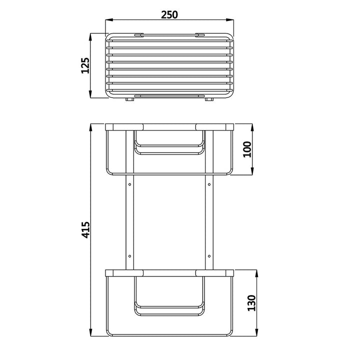 LLAVISAN L139574 Portagel Ducha Rectangular Doble Gun Metal
