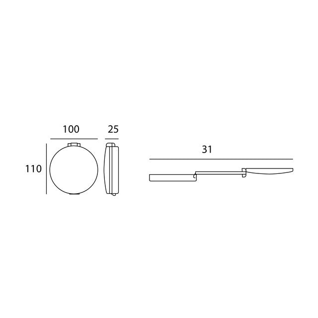 MANILLONS TORRENT 01347081 Espejo De Mano 2X Y 2 Tipos De Luz Negro